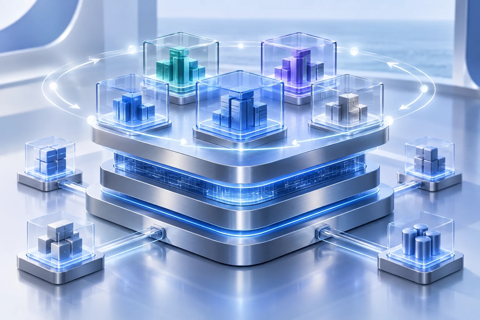 Multi-Tenant-Datenbankschema mit verbundenen Datentabellen und Abrechnungsmodul.