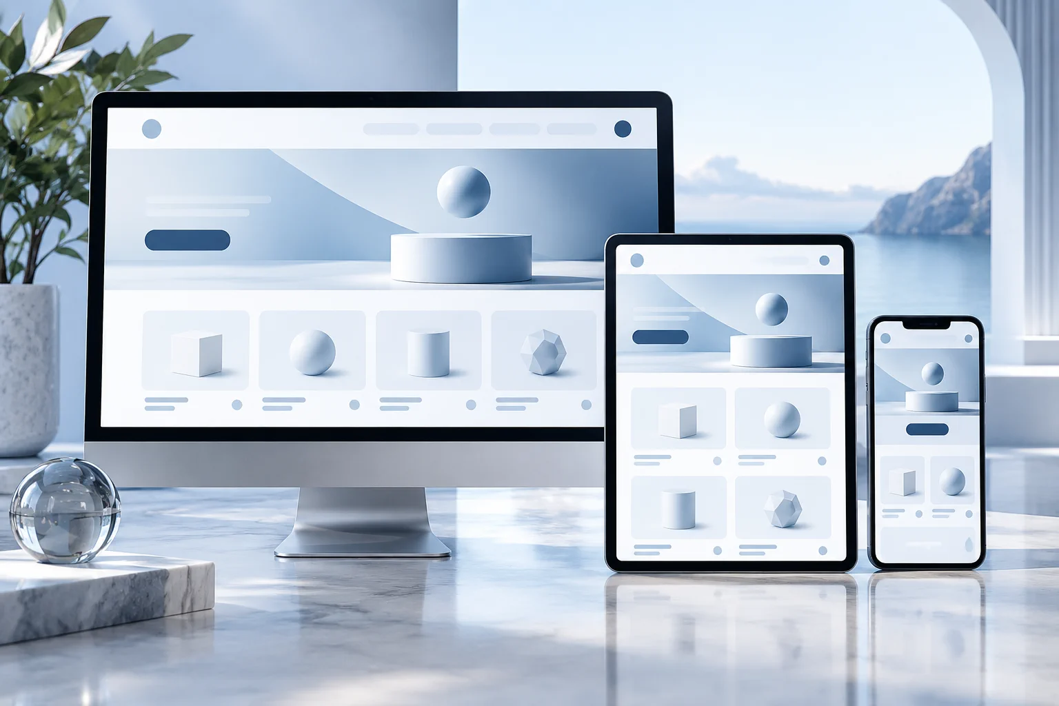 Dashboard zur Inhaltsbearbeitung mit modularen Blöcken, Medien und Veröffentlichungsoptionen.